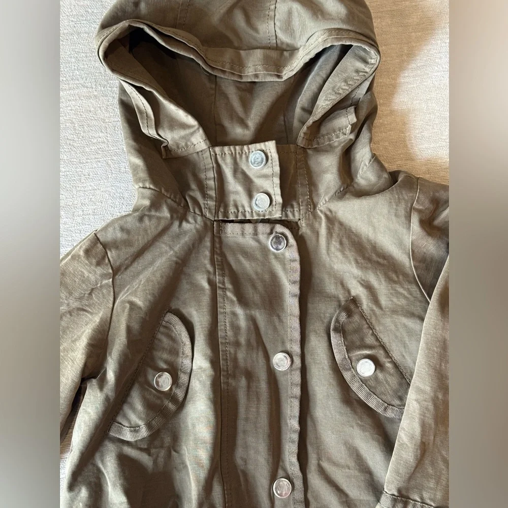 Zara Girls Green Hooded Utility Jacket – Size 3/4